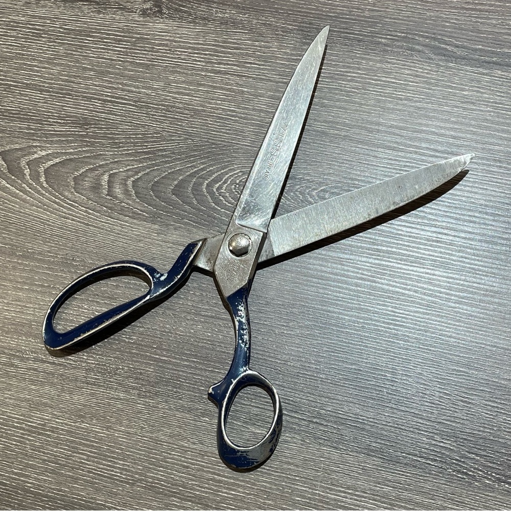 VINTAGE 12” WISS INLAID Shears Scissors Steel Forged Made In USA